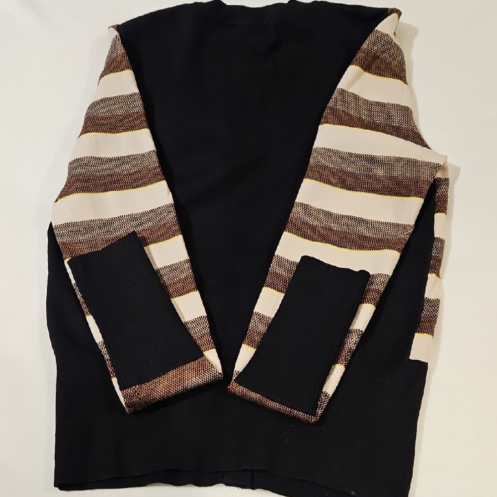 KAREN MILLEN STRIPED SNAP CARDIGAN SIZE 3 - Picture 5 of 11
